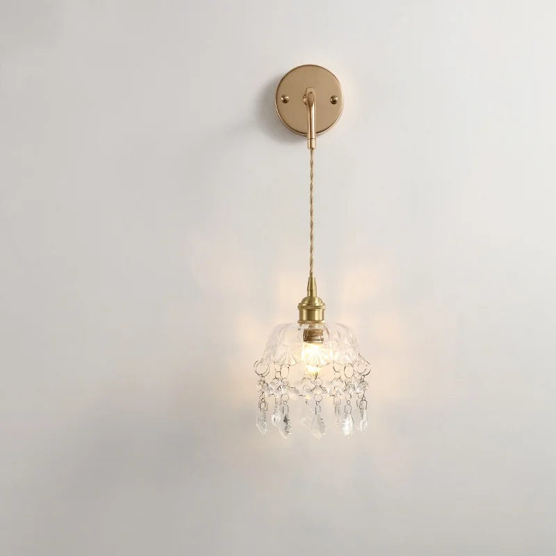 Clear Glass LED Wall Lamp Modern Crystal Home Decor Bathroom Mirror Light