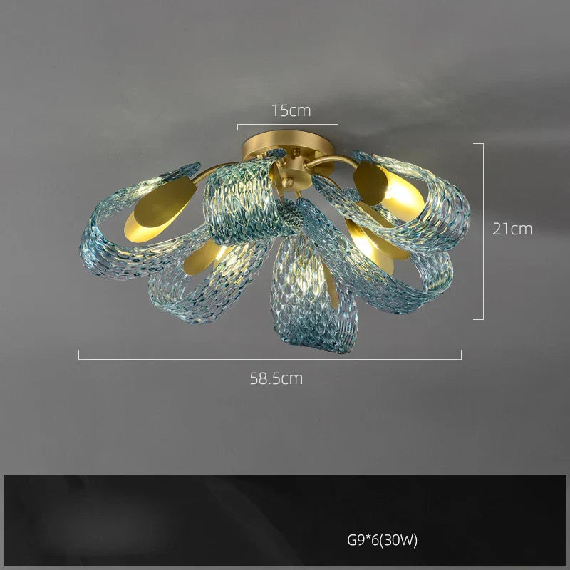 Blue Queen Crystal Glass Chandelier for Staircase Lighting