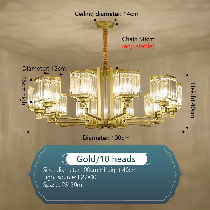 Luxury Crystal Chandelier for Living Room Dining Bedroom Hall Home Lighting