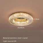 Crystal Luxe C-Shape LED Ceiling Lamp Gold Finish