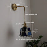 Tiffany Style Peace Dove Glass Wall Sconce LED Lamp with Adjustable Wire and Pull Chain Switch.