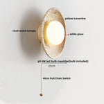 Wood White Glass LED Wall Lamp Sconce for Home Decor and Dining Room