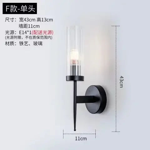 Nordic Copper Gold Wall Lamp for Home Bedroom Living Room