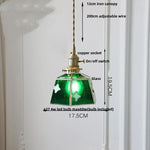 Walnut Wood Glass Pendant Lights LED Vintage Loft Kitchen Living Room Lighting