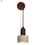 Afralia™ Nordic Wood LED Wall Sconce Yellow Travertine Stair Light