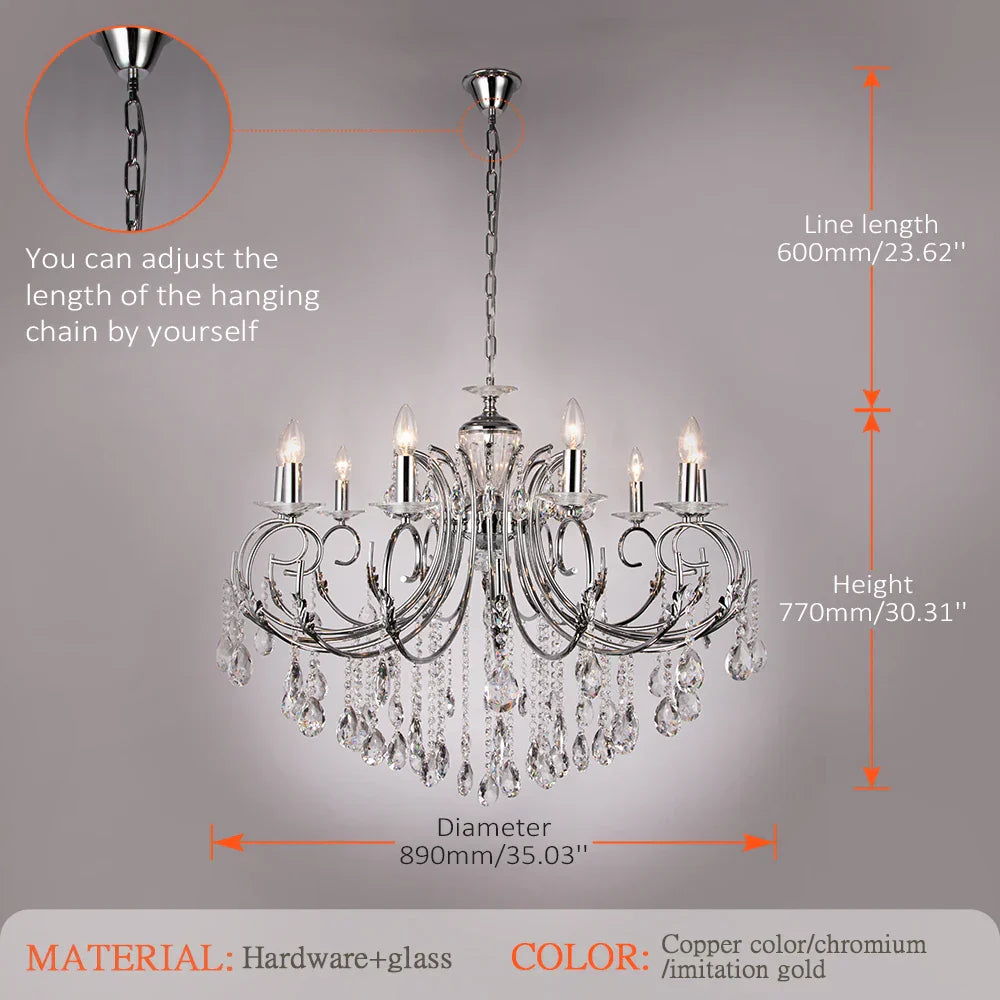 Crystal Chandelier Gold Chrom Nordic LED Luxury Lighting