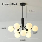 Nordic Magic Glass Ball Chandelier: Luxury Pendant Light for Living Room, Bedroom, Kitchen