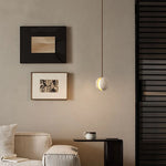 Stone LED Hanging Lamp Yellow Travertine Nordic Minimalism Pendant Lighting