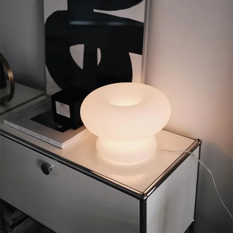 Nordic Glass Mushroom Table Lamp for Living Room Sofa Sides Reading Floor