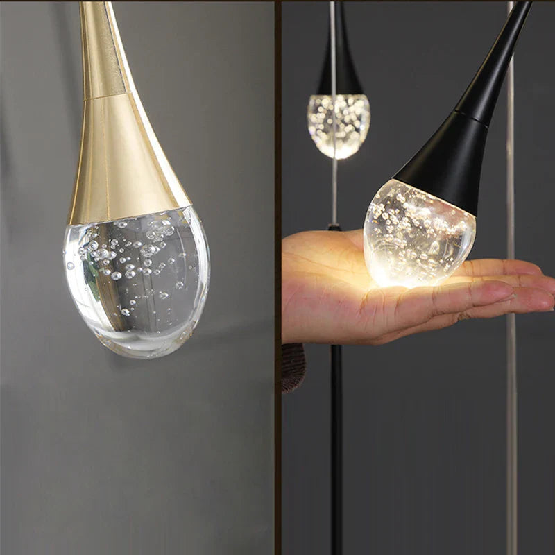 LED Crystal Chandelier: Modern Living Room Gold/Silver/Black Ceiling Light