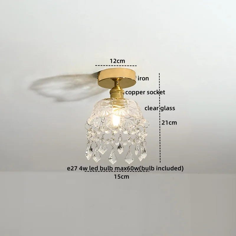 Crystal LED Ceiling Light Luxury Modern Chandelier for Living Room Hallway