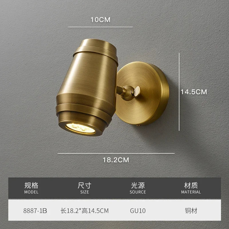 Brass Wall Lamp: Postmodern Minimalist Nordic Style for Bedroom, Apartment, or Living Room