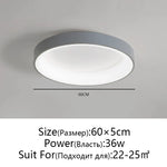 LED Ceiling Lights: White Grey Modern Design, Dimmable for Living Room Bedroom Dining