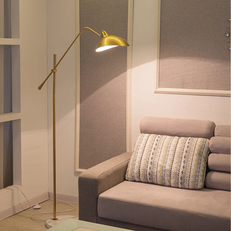 Nordic Adjustable Floor Lamp with Marble Base - Black