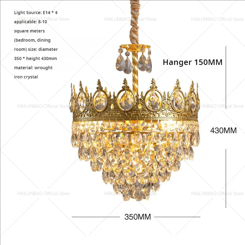 Crystal Chandelier: Modern Luxury Lighting for Dining, Bedroom, and Living Room