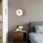 LED Marble Brass Wall Sconce: Modern Art Deco Round Light for Parlor & Aisle