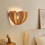 Afralia™ Wabi Sabi Rattan Wall Scones Minimalist Art Deco LED Lighting