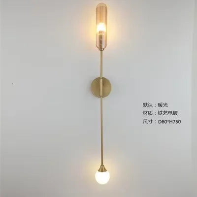 Golden Inclined Tube Wall Lamp for Modern Luxury Decor in Living Room