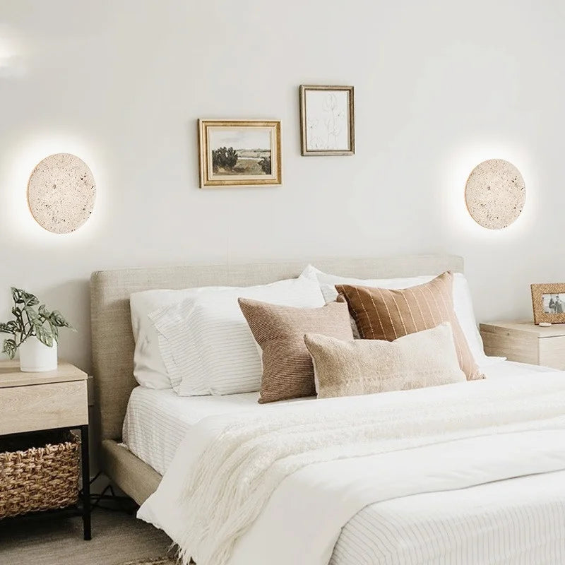 Nordic LED Wall Sconce Yellow Travertine Stair Light Fixture Bedroom Decor