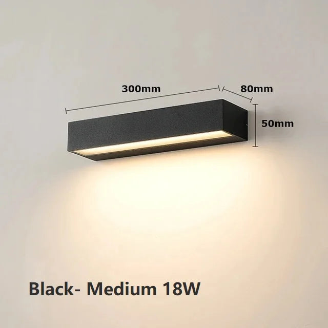 Outdoor Waterproof LED Wall Lights for Balcony Patio Garden Porch, Aluminum, 12W 18W 30W