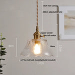 Walnut Wood LED Pendant Lamp Green Glass Modern Interior Hanging Light