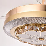 Crystal Invisible Fan Lamp 42-Inch European Living Room Ceiling Fan Chandelier