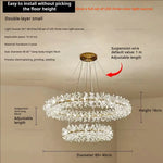 Crystal Chandelier for Living and Dining Room High-End Elegant Bedroom Lighting