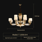 Zinc Alloy European Chandelier with Natural Jade Accent for Villa Living Room