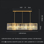 Luxe E14 LED Crystal Pendant Chandelier: Elegant Dining Room Lighting