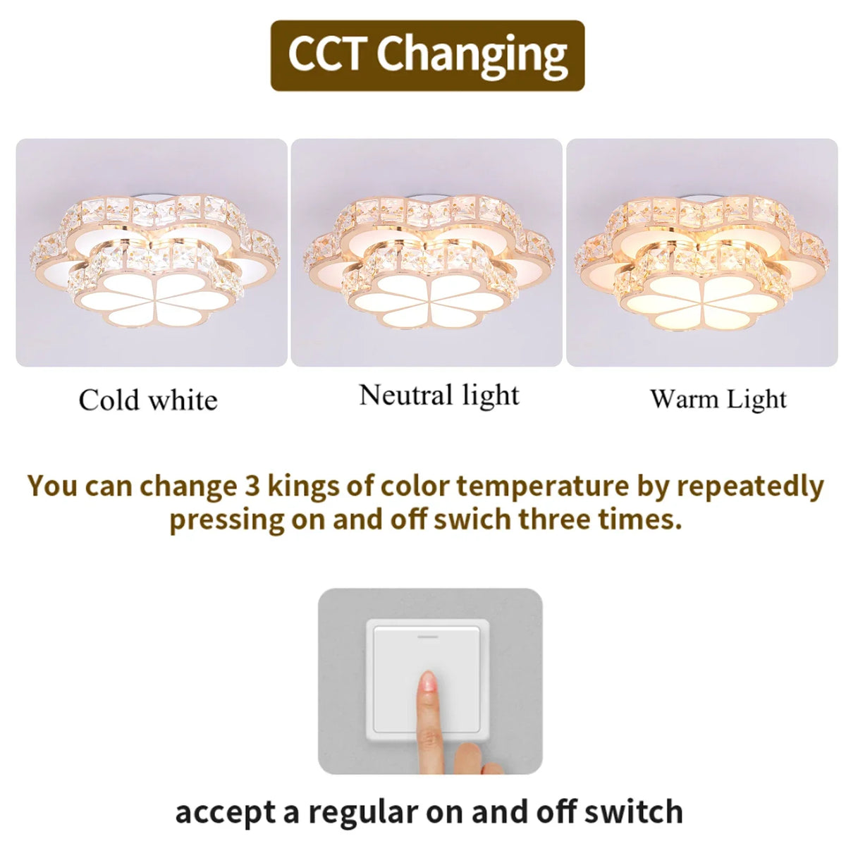 Crystal LED Chandelier Ceiling Lamp Modern Elegant Indoor Decor Luminaire
