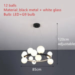 Branching Bubbles Chandelier in Black and Gold for Modern Dining Room