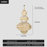 Crystal Villa Chandelier Pendant - Modern European Style Luxury Hotel Lobby Light