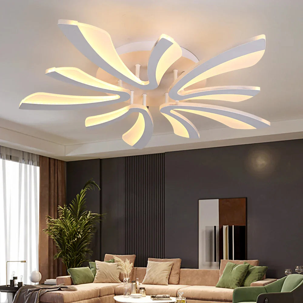 Acrylic Branch Design LED Ceiling Chandelier RC Dimming Light Fixture