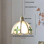 Walnut Wood LED Pendant Light Fixture Wine Red Glass Vintage Brass Hang Lamp