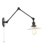 Clear Glass Swing Arm Wall Light Fixture for Dining Living Room Cafe