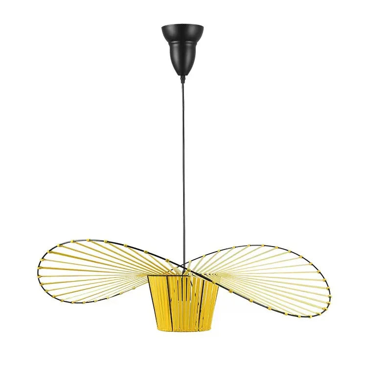 Vertigo Straw Hat Pendant Lamp French Fabric Elegant Designer Lighting