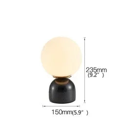 Marble Table Lamp: Modern Nordic Glass Light for Living Room, Bedroom, Study