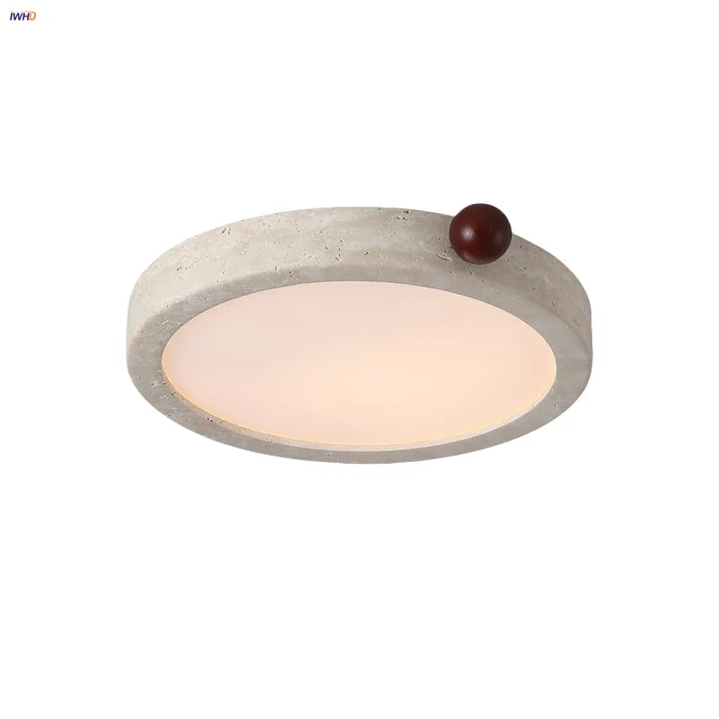 Modern Wood Stone LED Ceiling Light for Bedroom Living Room