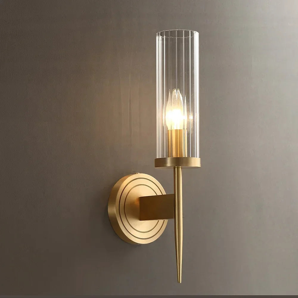 Nordic Copper Gold Wall Lamp for Home Bedroom Living Room