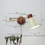 White Pumpkin LED Wall Light Fixture Swing Arm Nordic Modern Wandlamp