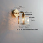 Glass LED Wall Light with Pull Chain Switch, Rotating Japanese Style Bedside Lamp