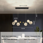 Modern Dimmable Metal Pendant Lights with Glass Globe for Dining Room & Bar