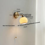 Nordic Ceramic LED Wall Light with Pull Chain Switch - Modern, Simple, Rotating