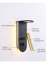 Rotatable Wall Sconce: Nordic Bedroom Bedside Lamp for Home Indoor Decor & Reading