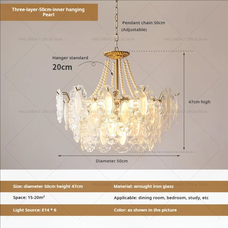 Cream Wind Crystal Chandelier - Elegant French Design for Luxury Living Spaces