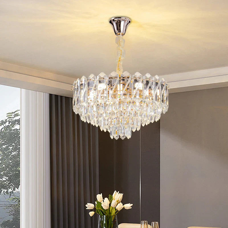Crystal Chandelier: Luxury French Style Light for Elegant Living Room & Dining Area