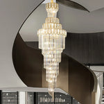 Light Luxury Rotating Crystal Chandelier for Villa Living Room