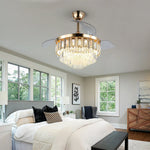 Crystal Pendant LED Ceiling Fan for Smart Home Decor