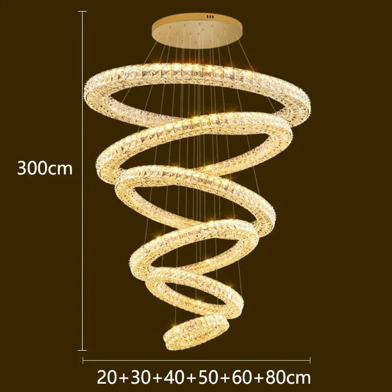 Luxury Crystal Chandelier Pendant Light for Living Room, Staircase & Ceiling.