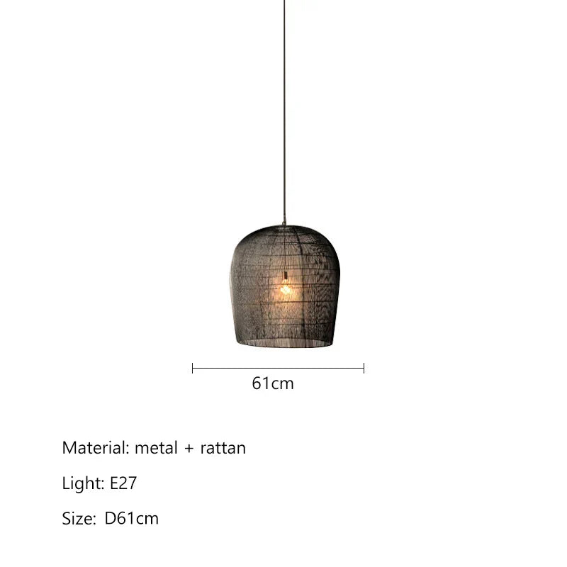 Rattan LED Pendant Lights for Dining Room, Bar, and Bedroom